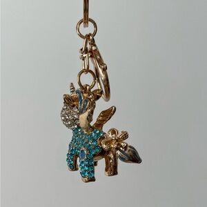 Unicorn 🦄 Sparkling Keychain with Blue and Gold Accents